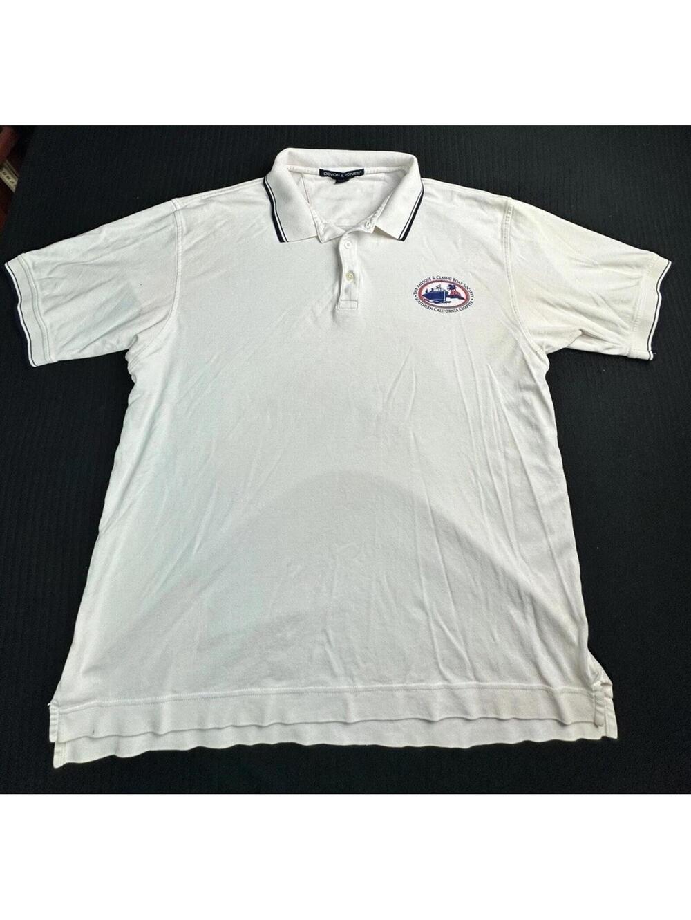 🧢✨ Vintage Devon & Jones Polo Shirt XL Pima Cotton White ✨🧢